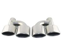 Gola della Coda dell'auto Per W211 W204 C63 1 Paio Interfaccia 63mm Doppia Punta Di Scarico In Acciaio Inossidabile Inclinata Ovale Laminato Tubo Coda Automatico Marmitta Terminale Scarico Auto