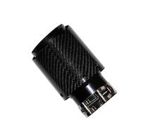 Gola della Coda dell'auto Punta Del Silenziatore Per Tubo Di Scarico In Fibra Di Carbonio Lucida Per Auto Ugello Universale Dritto In Acciaio Inossidabile Nero Coda Gola(51mm-76mm)