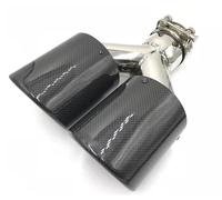 Gola della Coda dell'auto Punta Di Scarico Universale DUAL Da 1 Pezzo Riccia Punta Del Silenziatore Di Scarico Quad Coda Di Scarico In Fibra Di Carbonio Lucida Coda Gola(63MM IN 76MM OUT)