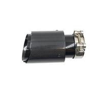 Gola della Coda dell'auto Terminale Marmitta Tubo Di Scarico Silenziatore Universale Punte Di Scarico 1 Pz Acciaio Inossidabile Nero Carbonio Lucido Coda Gola(76MM IN-101MM OUT)