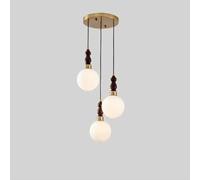 Gold 3 Light Fixture Mid Century Milk Glass Pendant Lighting Kitchen Island Farmhouse Rustic Hanging Lamp Ceiling Wood Staircase Chandeliers for Dining Room Bedroom Foyer Entryway