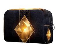 Gold Ace of Diamonds Poker Card Cosmetic Bag per donne, beauty case da viaggio grande borsa organizer con cerniera, Multi, 18.5x7.5x13cm/7.3x3x5.1in, Beauty case