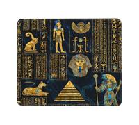 Gold And Black Ancient Egyptian Gods Hieroglyphs Mouse Pad Piccolo Tappetino Scrivania Comodo Mousepad per Computer Accessori Scrivania Casa 25X30Cm