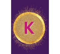 Gold and Purple K Initial Lined Notebook A5