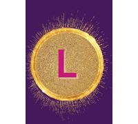 Gold and Purple L Initial Lined Notebook A5