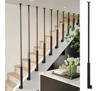 Gold/Black Scales Baluster Post 1ft-5.3ft High, Pali Balustrade Attico Guardrail Poles Iron Spindles, Hotel Villa Home Ristorante Ufficio(Nero,4.6FT/140 CM)
