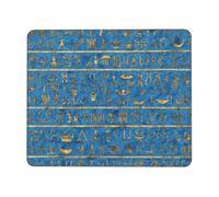 Gold Blue Egyptian Egypt Hieroglyphs Mousepad Morbido Tappetino per Mouse Portatile Mouse Pad per Pc Ufficio Casa 25X30Cm