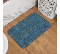 Gold Blue Egyptian Egypt Hieroglyphs Tappeti Da Bagno Assorbente Tappeto Entrata Antiscivolo Tappeto Da Bagno Per Doccia Corridoio Vasca 40X60Cm