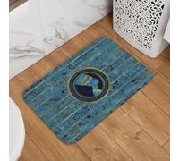 Gold Blue Egyptian Egypt Hieroglyphs Tappeto Da Bagno Confortevole Zerbino Asciugapassi Morbido Zerbino Ingresso Per Corridoio Esterno Vasca 40X60Cm