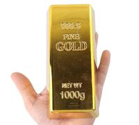 Gold Brick Toy - falso in oro, oggetto di glitter | Decorazione realistica di barioni di lingotti, punta d'oro novità per bambini, d'oro per l' del cinema o un divertimento regalo