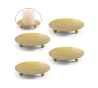 Gold Candle Holders for Pillar Candles 4 pcs,Pillar Candle Holders for Table, Thick Iron Candle Stand