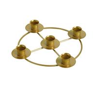 Gold Candle Holders - Metal Round Display Stand | Advent Wreath And Candle Stick Holders; Elegant Gold Metal Display For Home, Kitchen, Living Room, Bedroom, Farmhouse, Tovaglia, Ristorante, Bar