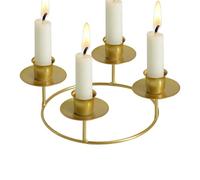 Gold Candle Holders - Metal Round Display Stand | Advent Wreath And Candle Stick Holders; Elegante Display in metallo dorato per la casa, la sala living, il bedroom, la fattoria, il