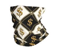 Gold Chains Dollar Sign Checkered Black White Elastico Sciarpa A Mezza Faccia Sportiva Bandana Decorazione Facciale per Donna Pesca Estivo