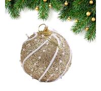 Gold Christmas Decoration Set, Star-Shaped Tree Topper, Hanging Ball, Christmas Home Party Decor(Ball)