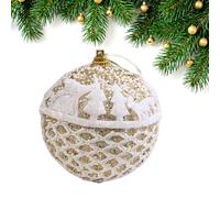 Gold Christmas Decoration Set, Star-Shaped Tree Topper, Hanging Ball, Christmas Home Party Decor(Ball3)