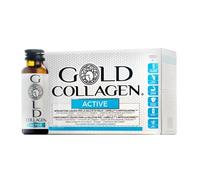 GOLD COLLAGEN Active - Collagene Integratore Liquido con Vitamina C e Glucosamina, Integratore Articolazioni al Collagene Bovino con Acido Ialuronico per Capelli Ossa Pelle, 10 Flaconi da 50 ml
