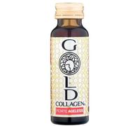 GOLD COLLAGEN Forte Ageless - Collagene Integratore Antirughe Antiossidante Riduce Linee Sottili con Biotina Crescita Capelli, Vitamina C, Collagene Marino con Acido Ialuronico Plumper, 10x50 ml