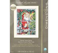 Gold Collection Candy Cane Santa Counted Cross Stitch Kit-12"X16" 18 Count