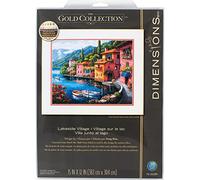 Gold Collection Lakeside Village Counted Cross Stitch Kit-15"X12" 16 Count