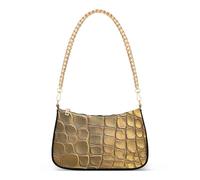 Gold Crocodile Skin Texture_4 marsupio da donna a tracolla con multi tasche borse da donna per viaggiare, Texture pelle di coccodrillo dorata_4, 1 size