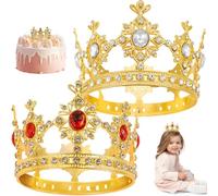 Gold Crown Cake Topper, Oro Decorazione per Torta con Corona, Corona Mini decorazione Della Corona, per Ragazze Compleanno, Torta, Decorazione di Bouquet