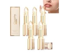 Gold Crystals Color Changing Lip Stick, 24 ore di lunga durata, idratante, lucido Shiney Shiney, trasparente, impermeabile, resistente all'acqua, lucido plumper Glossy, Ellys Lipstick (5 pezzi)