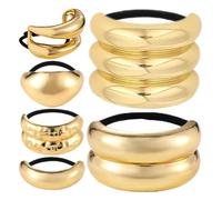 Gold Cuff - 6 elastici per capelli alla , per donne, ragazze, mogli, ballerine, rappresentanti, compleanni, vacanze, palestra, lezioni di yoga