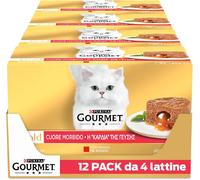 GOLD Cuore Morbido Cibo Umido per Gatti Adulti Mousse Con Manzo E Pollo 48 Latti