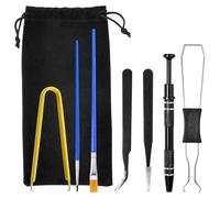 GOLD DEER Kit di 9 strumenti per tastiera meccanica 2 in 1 con estrattore di tasti e interruttore estrattore IC, pinza di precisione a 4 ganasce, 2 pennelli per dettagli, pinzette dritte e curve