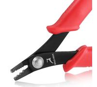 GOLD DEER Mini pinza crimpatrice per perline, 12,7 cm, pinza crimpatrice con ganascia piegata, 2 tacche per gioielli, micro tubi, per perline da 2 mm e 3 mm, creazione di gioielli fai da te