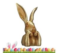 Gold Easter Bunny Decor - Gold Rabbit Figurine, Vintage Easter Bunny Figurines, Sturdy Desk Shelf Ornament, Spring Bunny's Desk Ornament For Home Holiday Party Shelf Dining Table Mantel Entryway