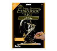 Gold Foil Engraving Art Kit 8"X10"-3 Headed Dragon