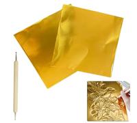 Gold Foil Sheets, Embossing Craft Foil Sheets, Double-Sided Silver Gold Aluminum Foils for Crafting, Painting, Engraving, DIY Handmade, Art Projects, Handicrafts & Holiday Ornament Making (A6)