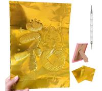 Gold Foil Sheets, Embossing Craft Foil Sheets, Double-Sided Silver Gold Aluminum Foils for Crafting, Painting, Engraving, DIY Handmade, Art Projects, Handicrafts & Holiday Ornament Making (A5)