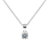 Gold Gala Collana Donna Punto Luce in Argento 925 Zircone Bianco Taglio Diamante (4 mm)