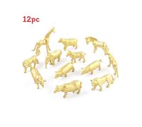 (Gold)Giraffa Leone Cavallo Mini Animale Modello Giocattolo Set per Bambini Gioco Espositore Collezionisti