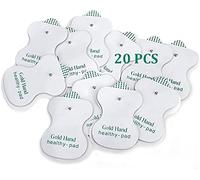 Gold Hand Elettrodi per Elettrostimolatore Tens Ems Clip, Auto-adesive, Riutilizzabili, 5cm x 8cm Gel Ipoallergenico. Idrogel di Alta Qualità (20 Elettrodi)