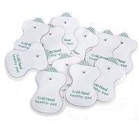Gold Hand Elettrodi per Elettrostimolatore Tens EMS Clip, Auto-adesive, Riutilizzabili, 5cm x 8cm Gel Ipoallergenico. Idrogel di Alta qualità (12 Elettrodi)