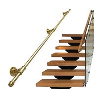 Gold il for Scale - Ringhiera di supporto a parete in ferro battuto, per interni ed esterni, stile industriale, ringhiera per scale per bagno e corridoio (200 cm)