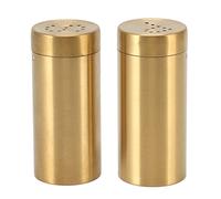 Gold Jar Stainless Steel Rustproof Screw Open Top Seasoning Shaker Bottle for Salt Sugar Paprika Kitchen Accessories 2Pcs Set