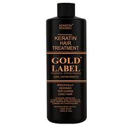 Gold Label - Trattamento professionale per capelli brasiliani alla cheratina, progettato per capelli grossolani, ricci, neri, africani, dominicani e brasiliani, 1000 ml, Queratina Keratina Brasilera