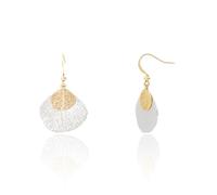 Gold Leaf Earrings, Stainless Steel Hollow Drop with Gold Irregular Leaf Charm, Lightweight Dangle Earrings for Women Daily Wear