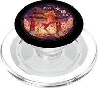 Gold Line Fire Horse Elegance 2026 Design Capodanno Lunare PopSockets PopGrip per MagSafe