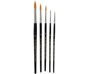 Gold Line, set di pennelli acrilici, misura 1 - 18, larghezza: 2 - 7 mm, rotondo, 5 pezzi