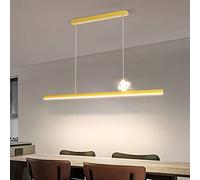 Gold Linear Chandelier Crystal Pendant Light LED Kitchen Island Lighting Fixture, Hanging Chandeliers 20W Ceiling Lamps for Living Dining Room Bedroom Cafe Bar
