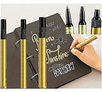 Gold Liquid Chrome Silver Mirror Marker, Permanent Mirror Reflective Paint Pen, DIY Highlight Pen, Gloss Oil-based Paint Marker Pen Watercolor, Liquid Chrome Marker Set for on Any Surface (2.00mm)