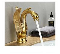 Gold Luxury Bathroom Sink Rubinetto Vintage Rame Swan Style Personality Moda Mount Miscelatore caldo e freddo Nero Bacino(Short Golden)