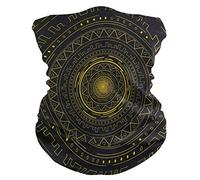 Gold Mandala On Black 26X30Cm Traspirante Protezione del Viso Elastico Sciarpa al Collo per Ciclismo Escursionismo attività