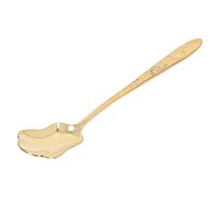 Gold Metal Palm Leaf Style Ice Cream Spoon, Brass Stirring Spoon for Tea Coffee Dessert, Rustproof Wear Resistant with Exquisite Luster, Elegant Tableware for Gift Giving and Enter